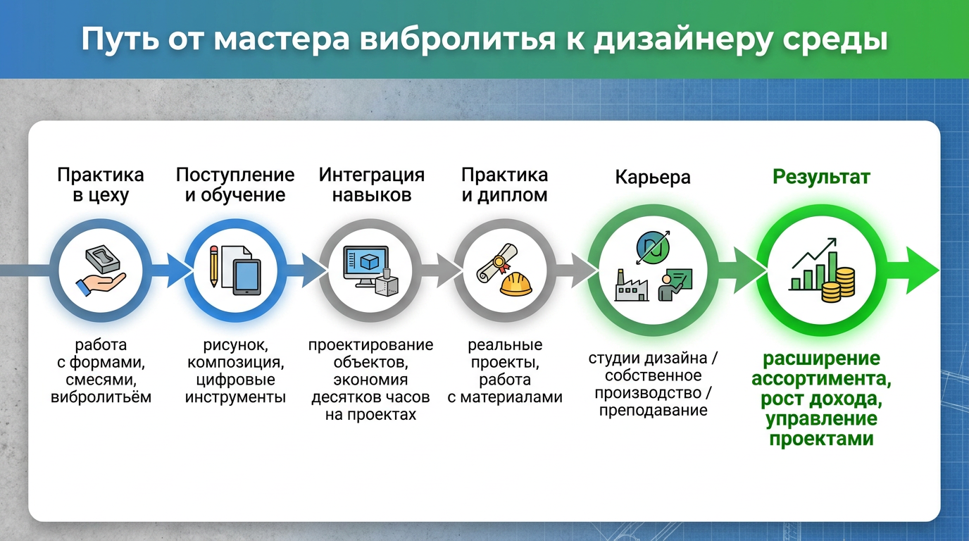 Путь от мастера вибролитья к дизайнеру среды